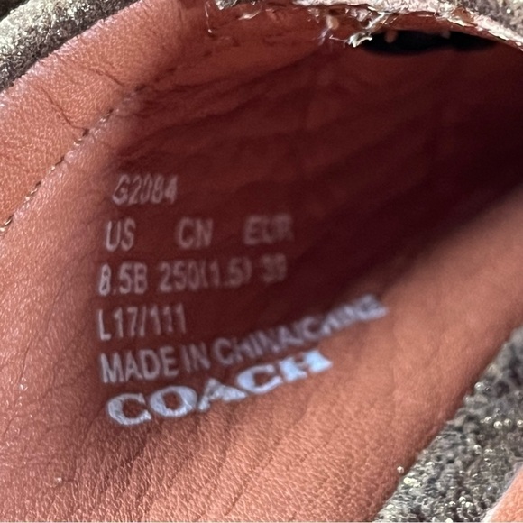 Coach Roccasin Gold Leather Slip-On Mules Clogs Flats Women’s Size 8.5 Shoes - Picture 6 of 6